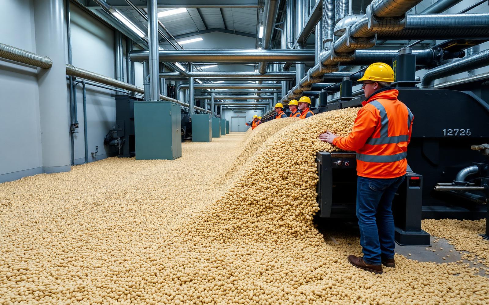 Interior of the Pellet Industries production hall